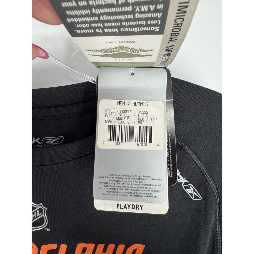 Philadelphia Flyers Reebok Graphic Long Sleeve Tee T Shirt Men Large Performance - Picture 3 of 6